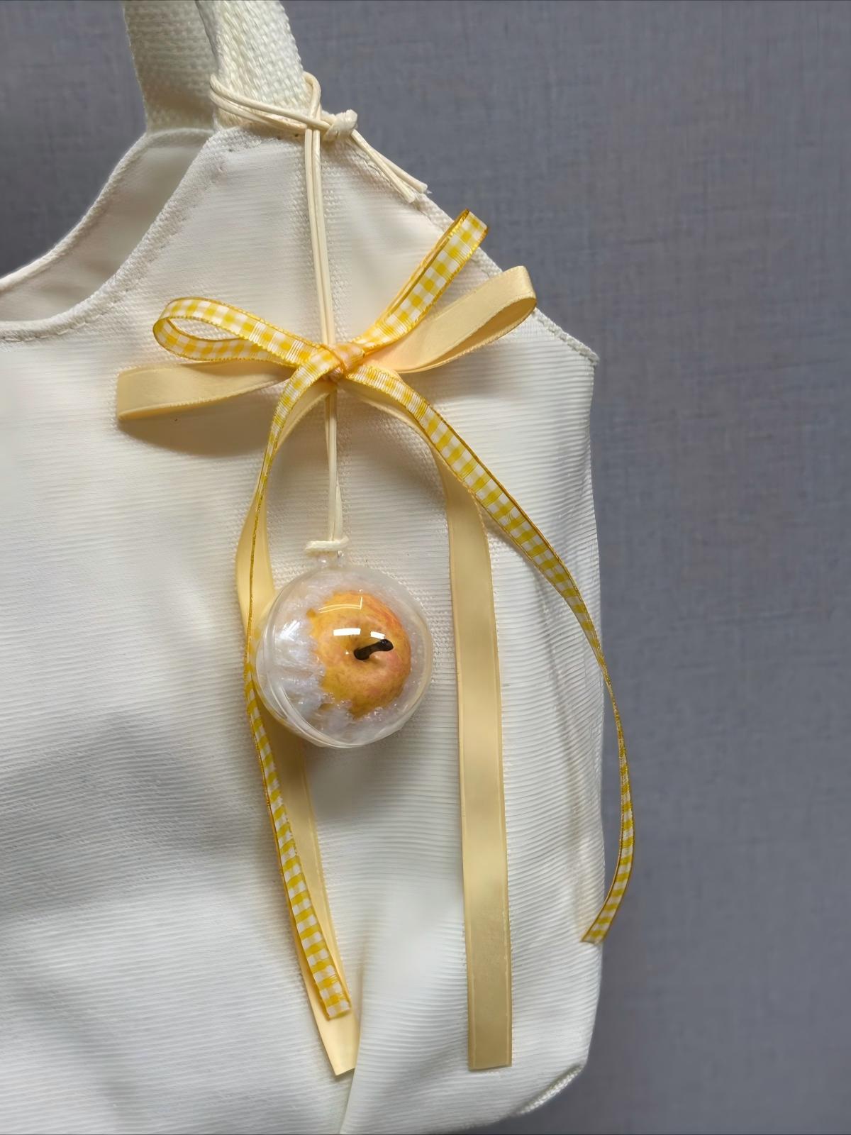 MOMO Realistic Yellow Apple Bow Charm