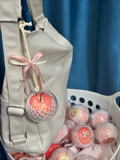 MOMO Realistic Pink Apple Bow Charm
