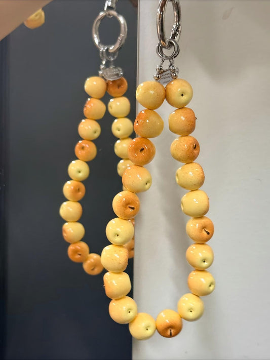 Mini Yellow Apple Phone Charm