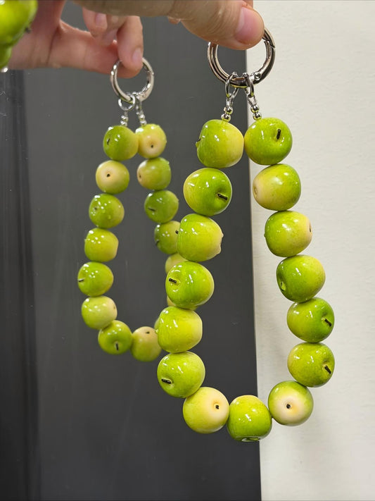 Mini Green Apple Phone Charm