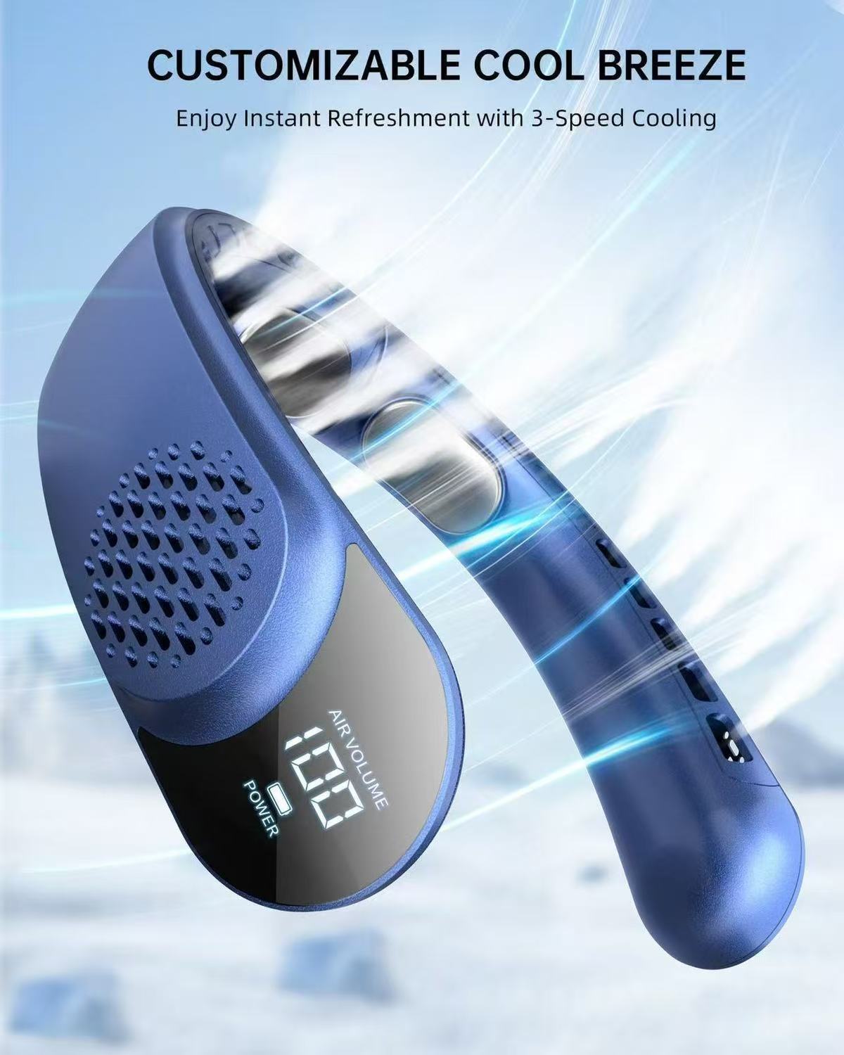 TOVINY Portable Neck Fan 5 Speeds 4000 mAh