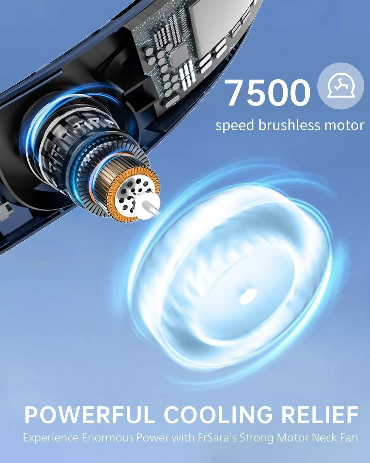 TOVINY Portable Neck Fan 5 Speeds 4000 mAh