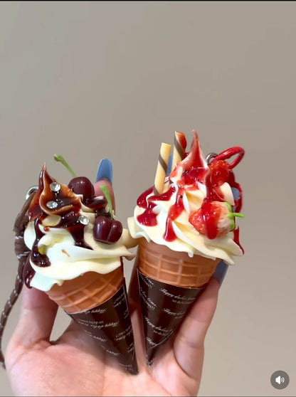 MOMO Realistic Fruit Ice Cream Charms