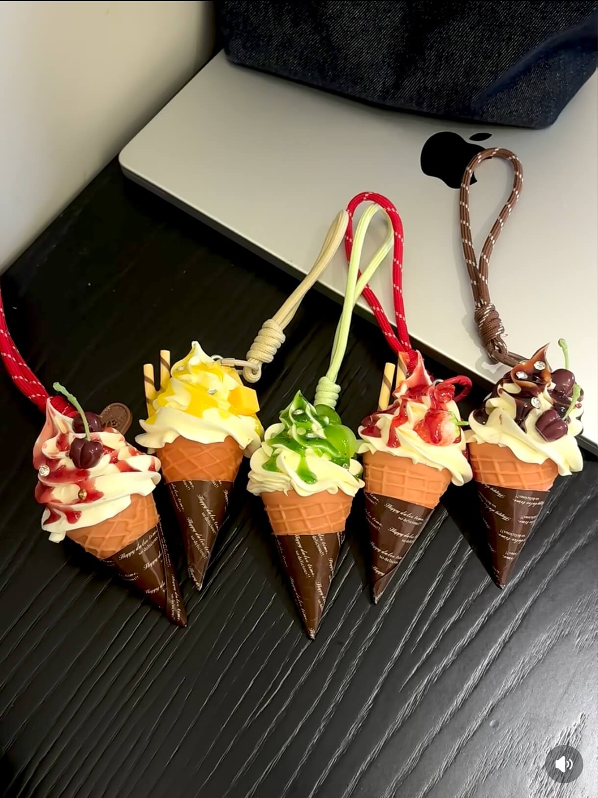 MOMO Realistic Fruit Ice Cream Charms