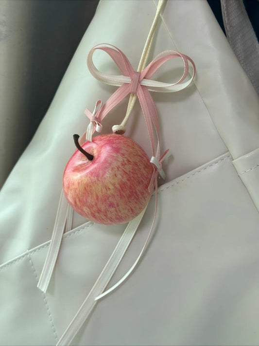MOMO Realistic Pink Apple Bow Charm