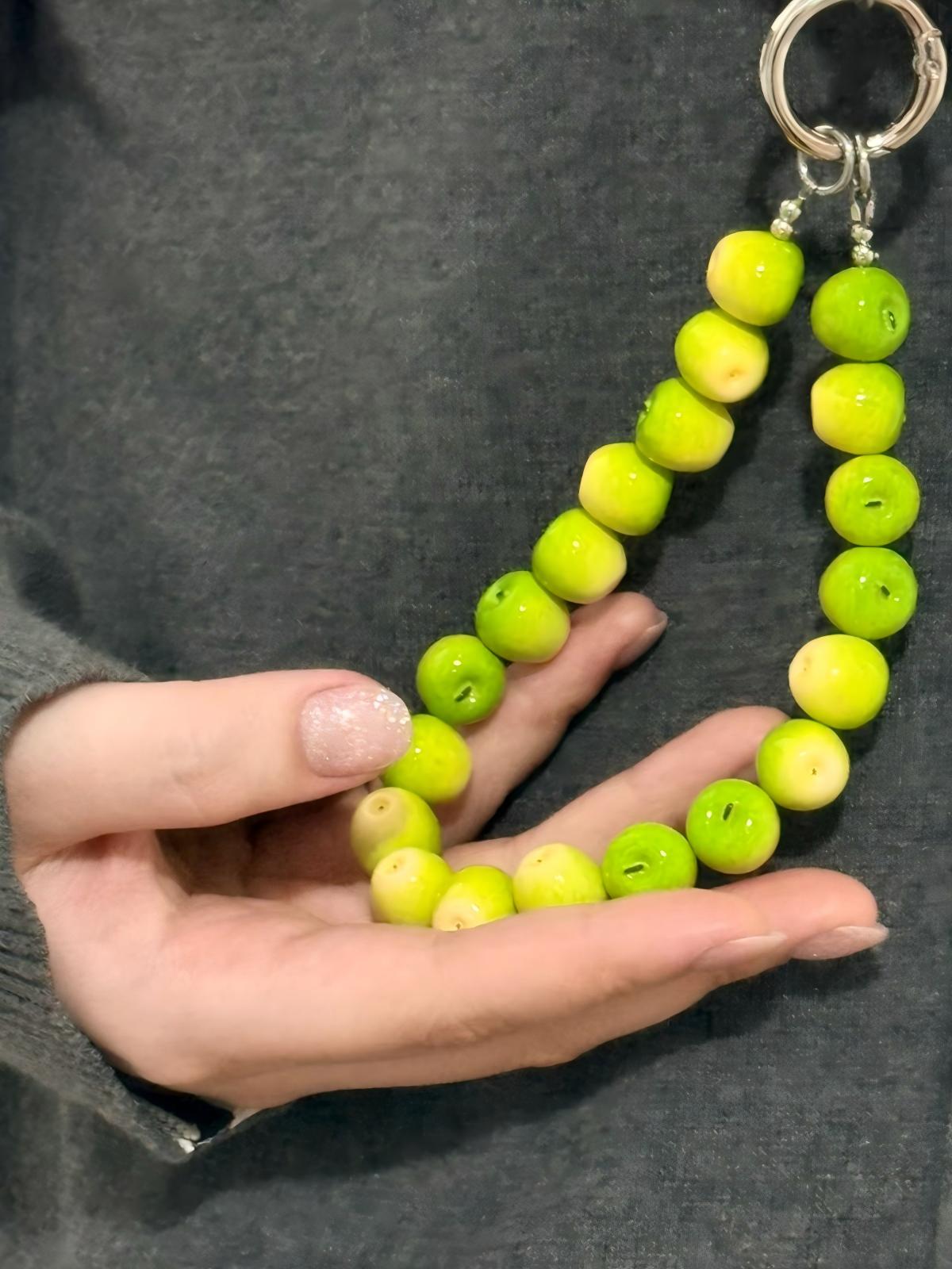 Mini Green Apple Phone Charm