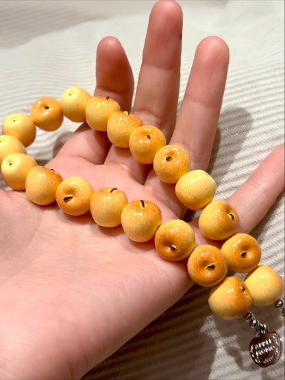 Mini Yellow Apple Phone Charm