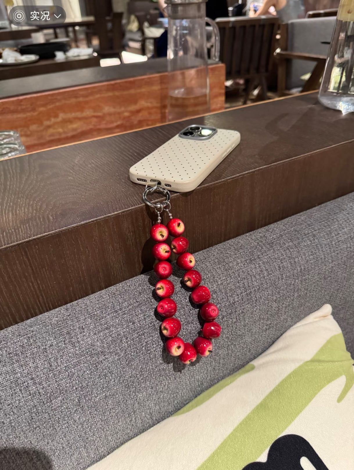 Mini Dark Red Apple Phone Charm