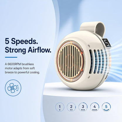 TOVINY 360° Rotating Clip-On Mini Fan 1000mAh