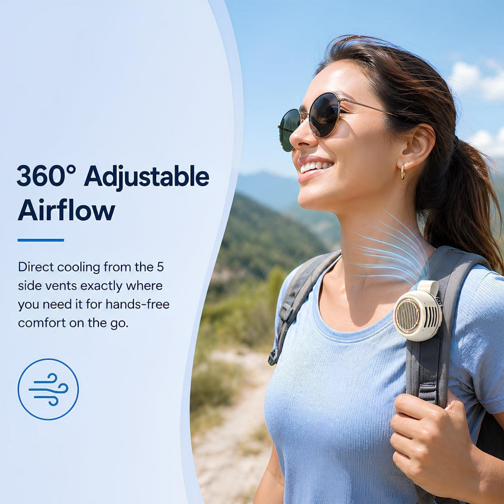 TOVINY 360° Rotating Clip-On Mini Fan 1000mAh